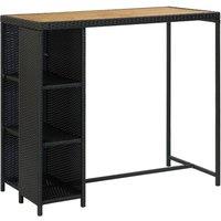 Berkfield Home 5 Piece Garden Bar Set with Cushions Poly Rattan Black