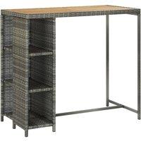 Berkfield Home 5 Piece Garden Bar Set with Cushions Poly Rattan Grey