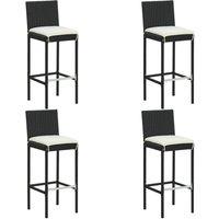 Berkfield Home 5 Piece Garden Bar Set with Cushions Poly Rattan Black