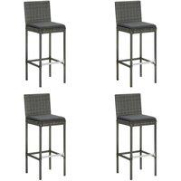 Berkfield Home 5 Piece Garden Bar Set with Cushions Poly Rattan Grey