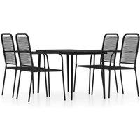 Berkfield Home 5 Piece Garden Dining Set Black