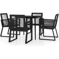 Berkfield Home 5 Piece Garden Dining Set Black
