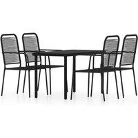 Berkfield Home 5 Piece Garden Dining Set Black