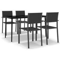 Berkfield Home 5 Piece Garden Dining Set Black
