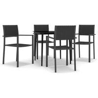 Berkfield Home 5 Piece Garden Dining Set Black