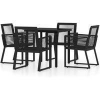 Berkfield Home 5 Piece Garden Dining Set Black