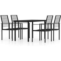 Berkfield Home 5 Piece Garden Dining Set Black