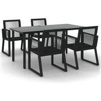 Berkfield Home 5 Piece Garden Dining Set Black PVC Rattan