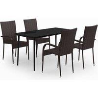 Berkfield Home 5 Piece Garden Dining Set Brown & Black