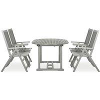 Berkfield Home 5 Piece Garden Dining Set Solid Acacia Wood Grey
