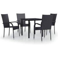 Berkfield Home 5 Piece Outdoor Dining Set Black