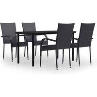 Berkfield Home 5 Piece Outdoor Dining Set Black