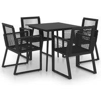 Berkfield Home 5 Piece Outdoor Dining Set PVC Rattan Black