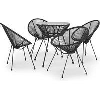 Berkfield Home 5 Piece Outdoor Dining Set PVC Rattan Black