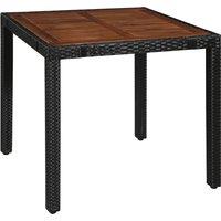 Berkfield Home 5 Piece Outdoor Dining Set Poly Rattan & Acacia Wood Black