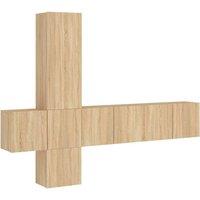 Berkfield Home 5 Piece TV Wall Units Sonoma Oak Engineered Wood in Light Brown