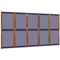 Berkfield Home 5-Panel Room Divider Dark Blue 350x180 cm in Navy
