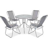 Berkfield Home 6 Piece Outdoor Dining Set Steel & Textilene Grey