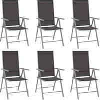 Berkfield Home 7 Piece Garden Dining Set Aluminium Silver & Black