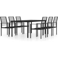 Berkfield Home 7 Piece Garden Dining Set Black