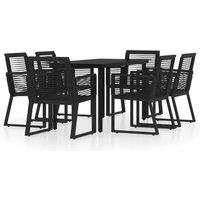 Berkfield Home 7 Piece Garden Dining Set Black