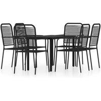 Berkfield Home 7 Piece Garden Dining Set Black