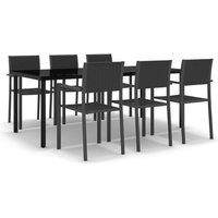 Berkfield Home 7 Piece Garden Dining Set Black