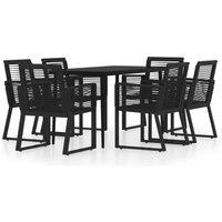Berkfield Home 7 Piece Garden Dining Set Black