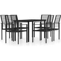 Berkfield Home 7 Piece Garden Dining Set Black