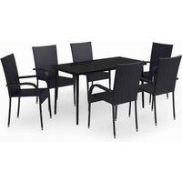 Berkfield Home 7 Piece Garden Dining Set Black
