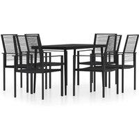 Berkfield Home 7 Piece Garden Dining Set Black