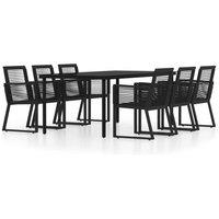 Berkfield Home 7 Piece Garden Dining Set Black