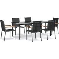 Berkfield Home 7 Piece Garden Dining Set Black Textilene & Steel