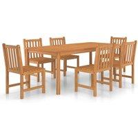 Berkfield Home 7 Piece Garden Dining Set Solid Teak Wood in Brown