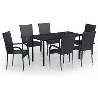 Berkfield Home 7 Piece Outdoor Dining Set Black