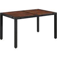 Berkfield Home 7 Piece Outdoor Dining Set Poly Rattan & Acacia Wood Black