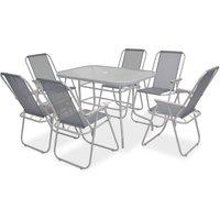 Berkfield Home 8 Piece Outdoor Dining Set Steel & Textilene Grey