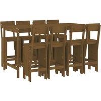 Berkfield Home 9 Piece Garden Bar Set Honey Brown Solid Wood Pine