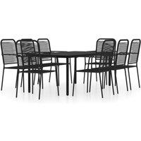 Berkfield Home 9 Piece Garden Dining Set Black