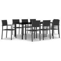 Berkfield Home 9 Piece Garden Dining Set Black