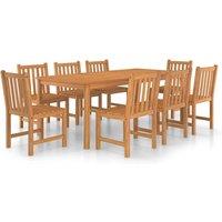 Berkfield Home 9 Piece Garden Dining Set Solid Teak Wood in Brown