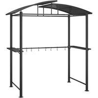 Berkfield Home BBQ Gazebo with Side Shelves Anthracite 210x114x230 cm Steel in Charcoal | Size: 210 x 114 x 230 cm