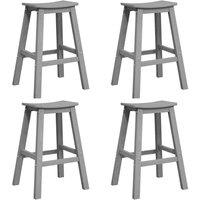 Berkfield Home Bar Stools 6 pcs Light Grey HDPE