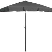 Berkfield Home Beach Umbrella Anthracite 180x120 cm in Dark Grey