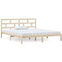 Berkfield Home Bed Frame 135x190 cm Double Solid Wood in Light Brown