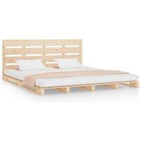 Berkfield Home Bed Frame 135x190 cm Double Solid Wood Pine in Light Tan
