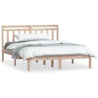 Berkfield Home Bed Frame 150x200 cm King Size Solid Wood in Light Brown