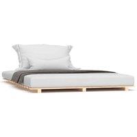 Berkfield Home Bed Frame 150x200 cm King Size Solid Wood Pine in Light Tan