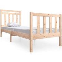 Berkfield Home Bed Frame 75x190 cm Small Single Solid Wood in Natural