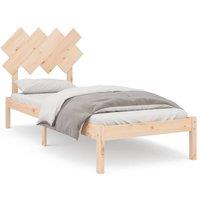 Berkfield Home Bed Frame 90x190 cm Single Solid Wood in Light Tan